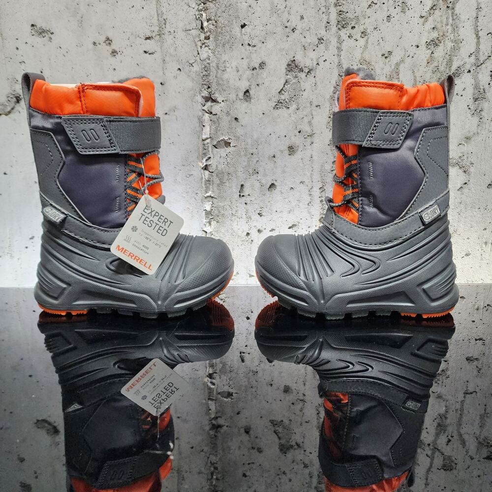 MSRP $70 Merrell Snow Quest Lite 2.0 Jr Gray/Orange (Toddler) 5 New